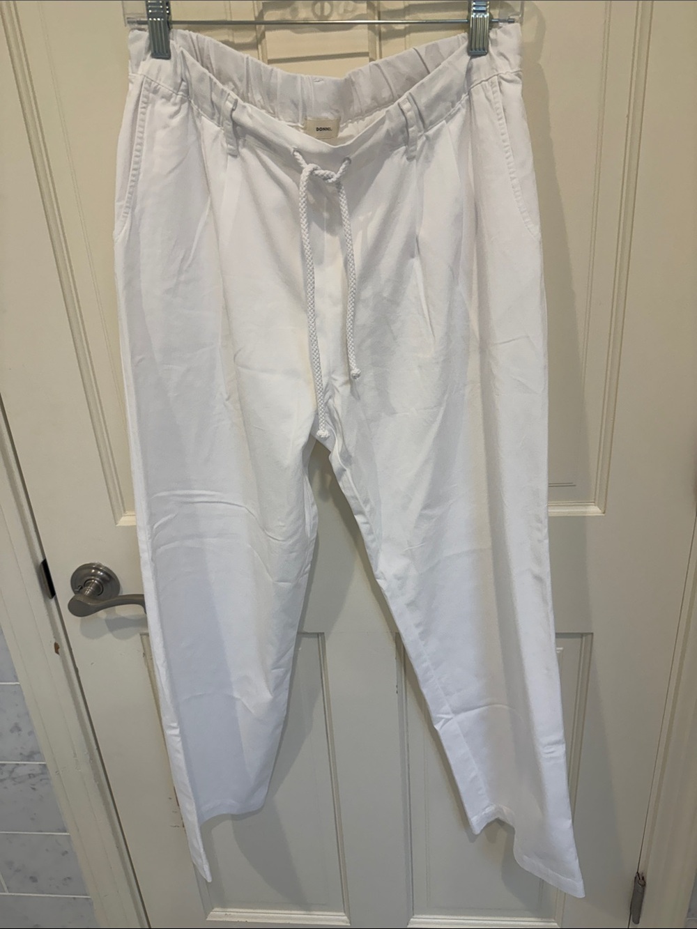 DONNI. Women’s White Drawstring Casual Pants